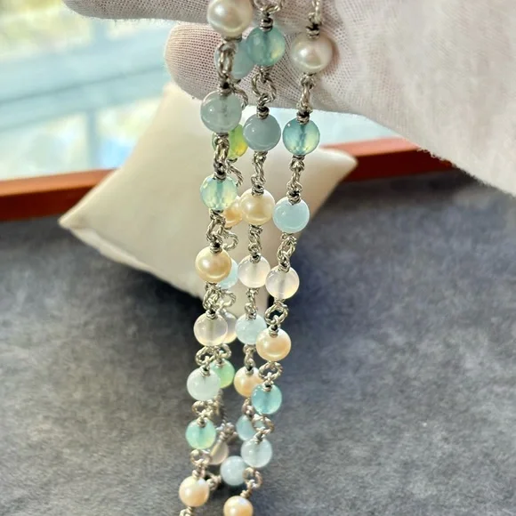 David Yurman Multi-Stone Venetian Quatrefoil Necklace 40" - Picture 7 of 10